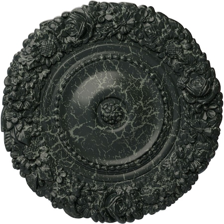 Ekena Millwork Marseille Ceiling Medallion (Fits Canopies up to 7 3/8"), 21"OD x 2"P, Painted Turtle Crackle CM21MAPTC